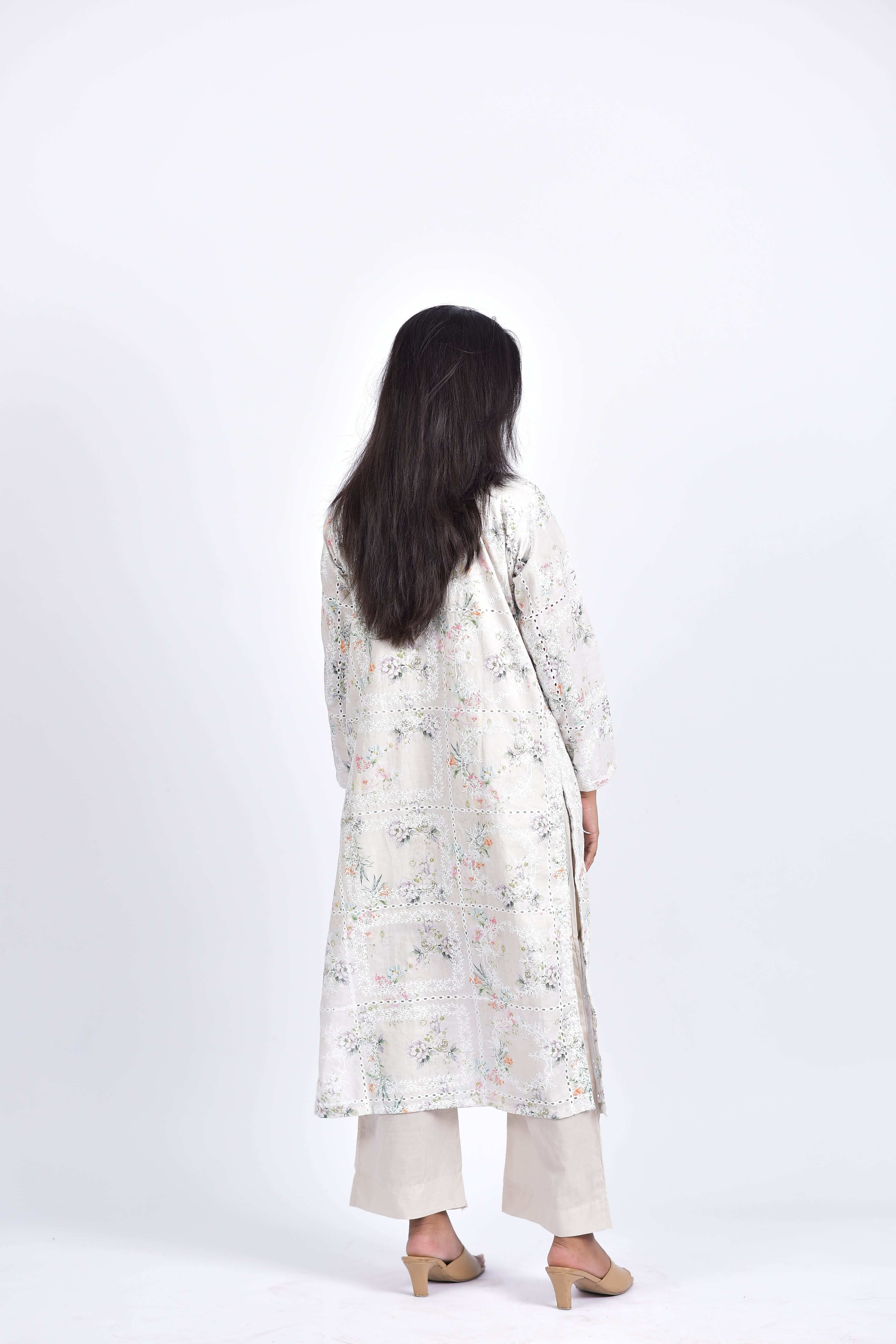 Stitched Lawn Embroidered Shirt + Bottom