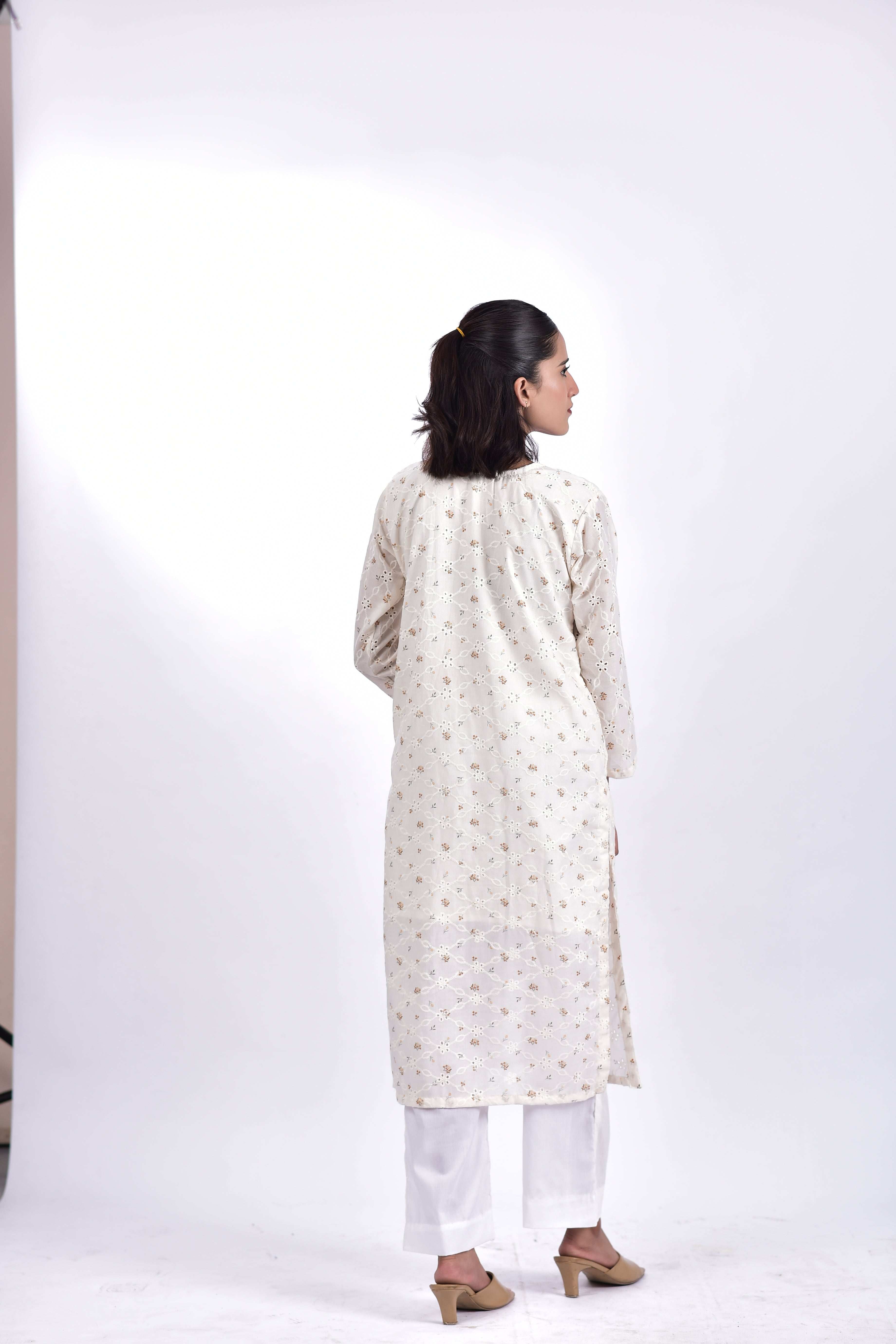 Stitched Lawn Embroidered Shirt +Bottom