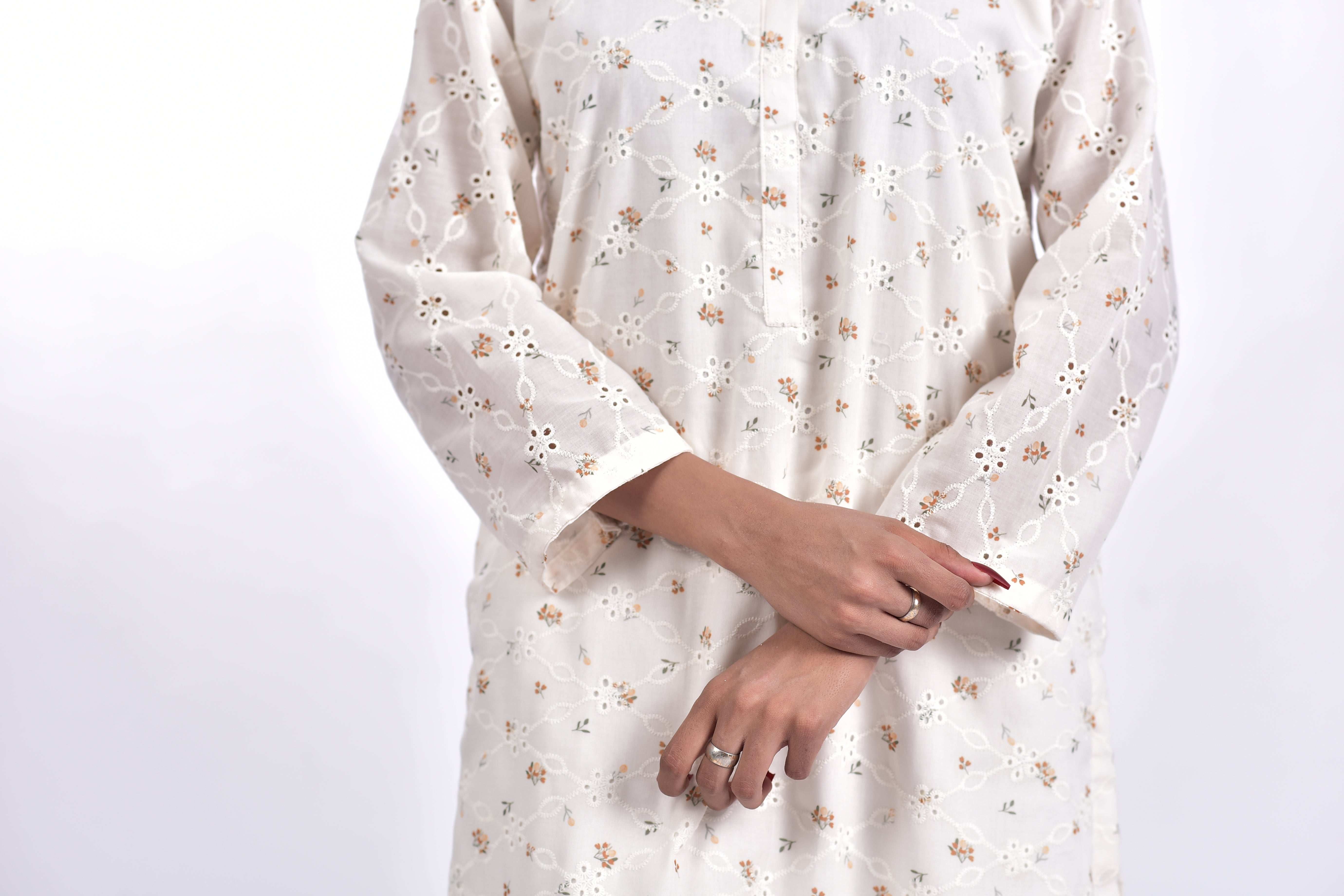 Stitched Lawn Embroidered Shirt +Bottom