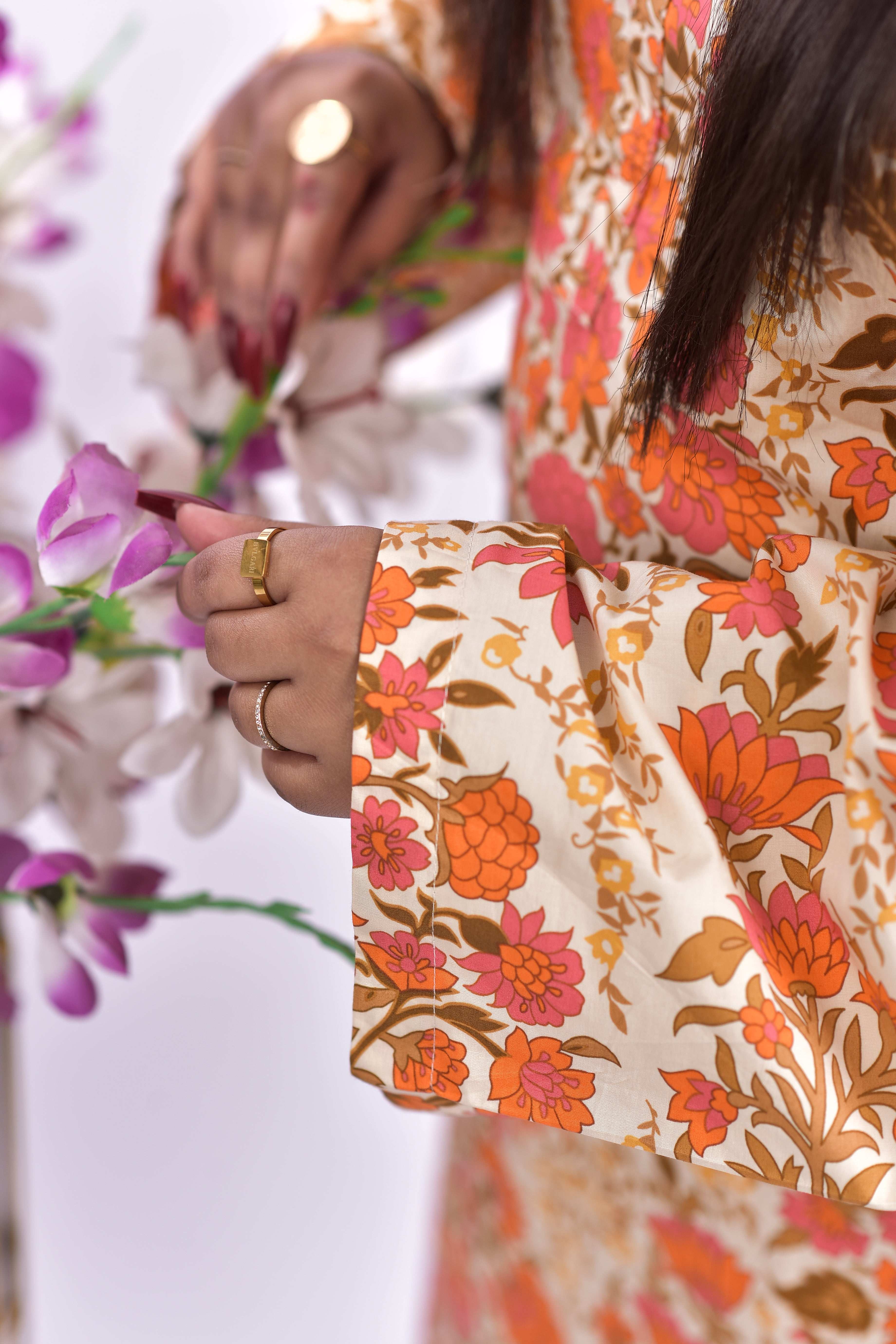 Lawn Cotton long shirt+Bottom