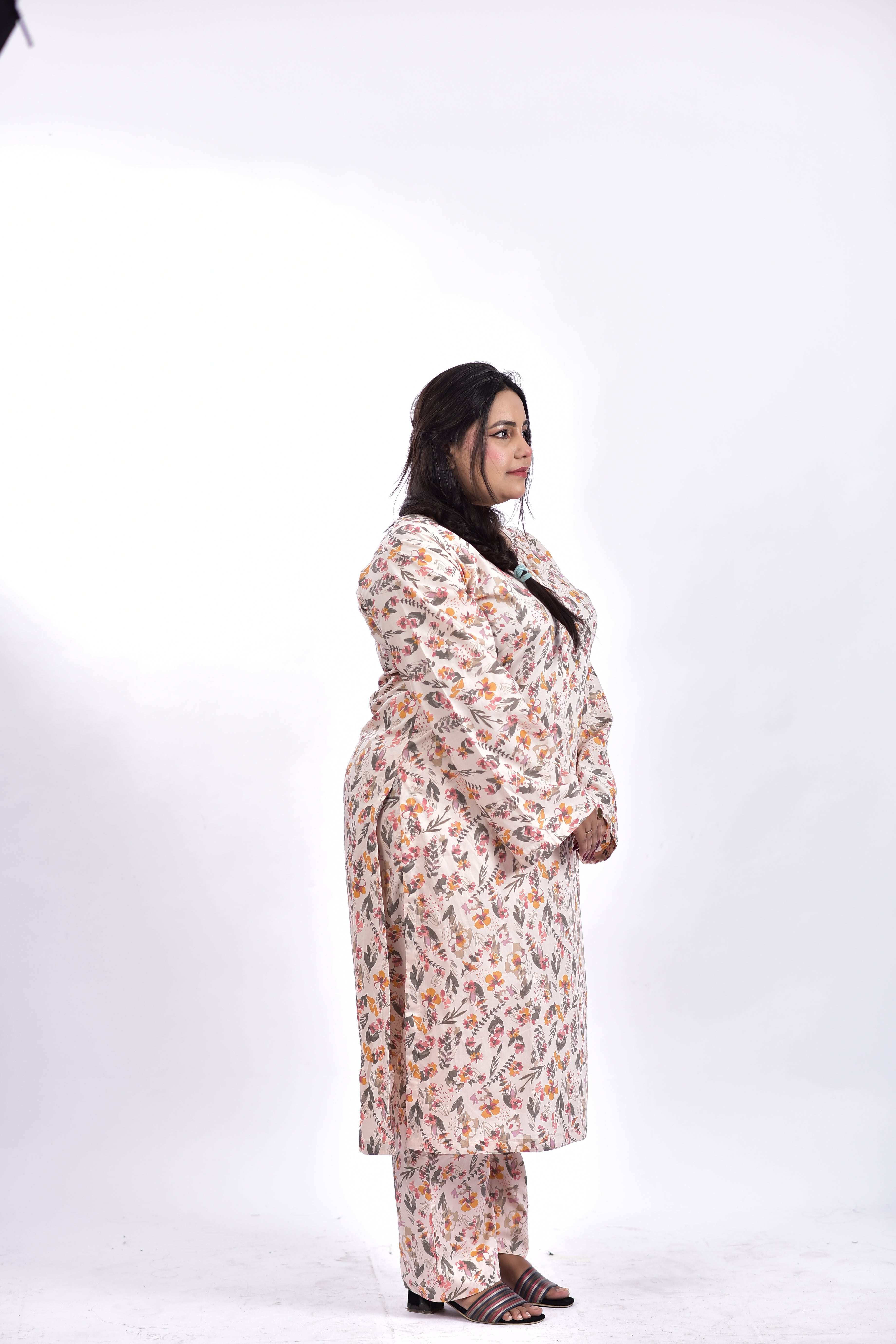 Lawn Cotton long shirt+Bottom