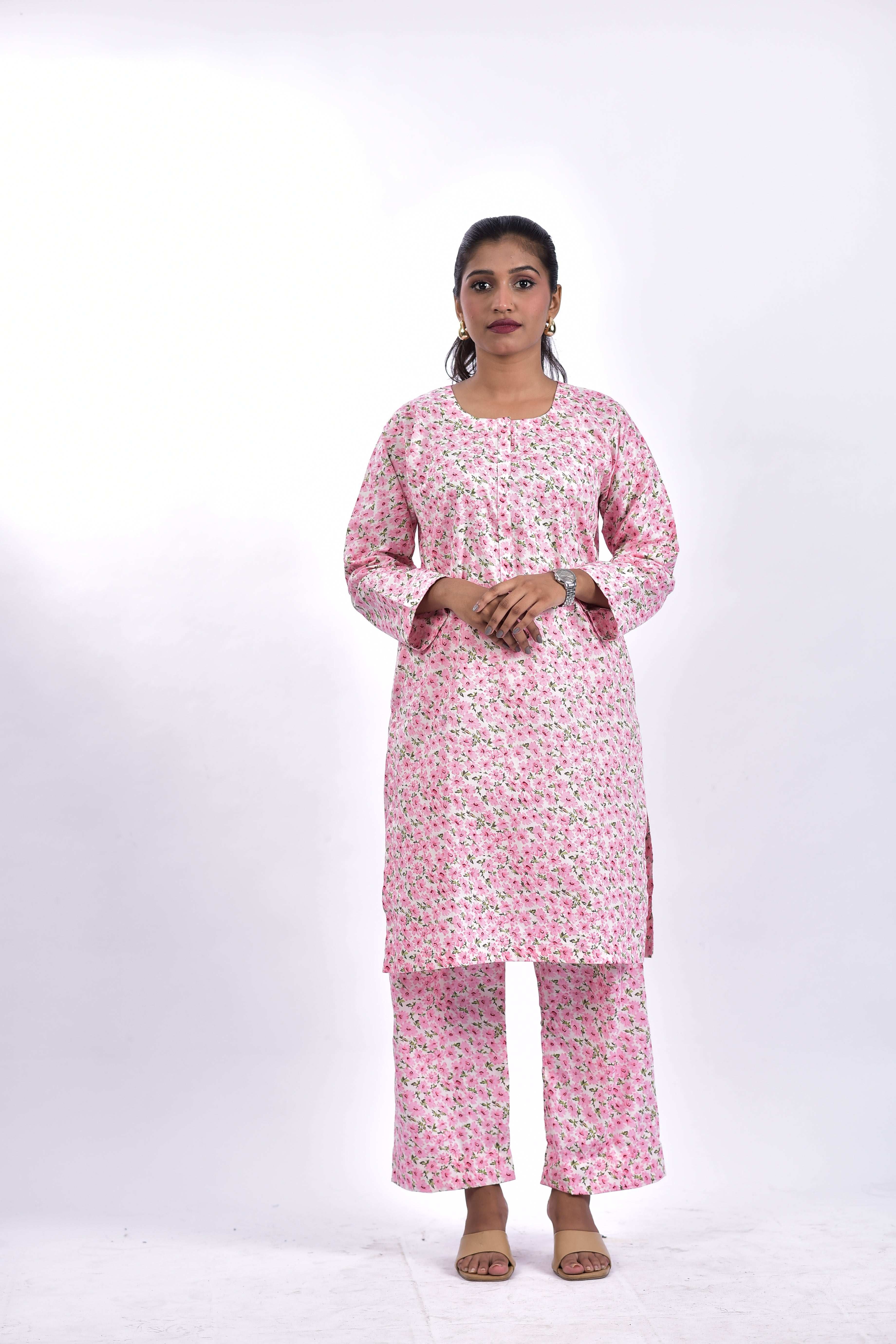 stitched lawn cotten shirt +Bottom