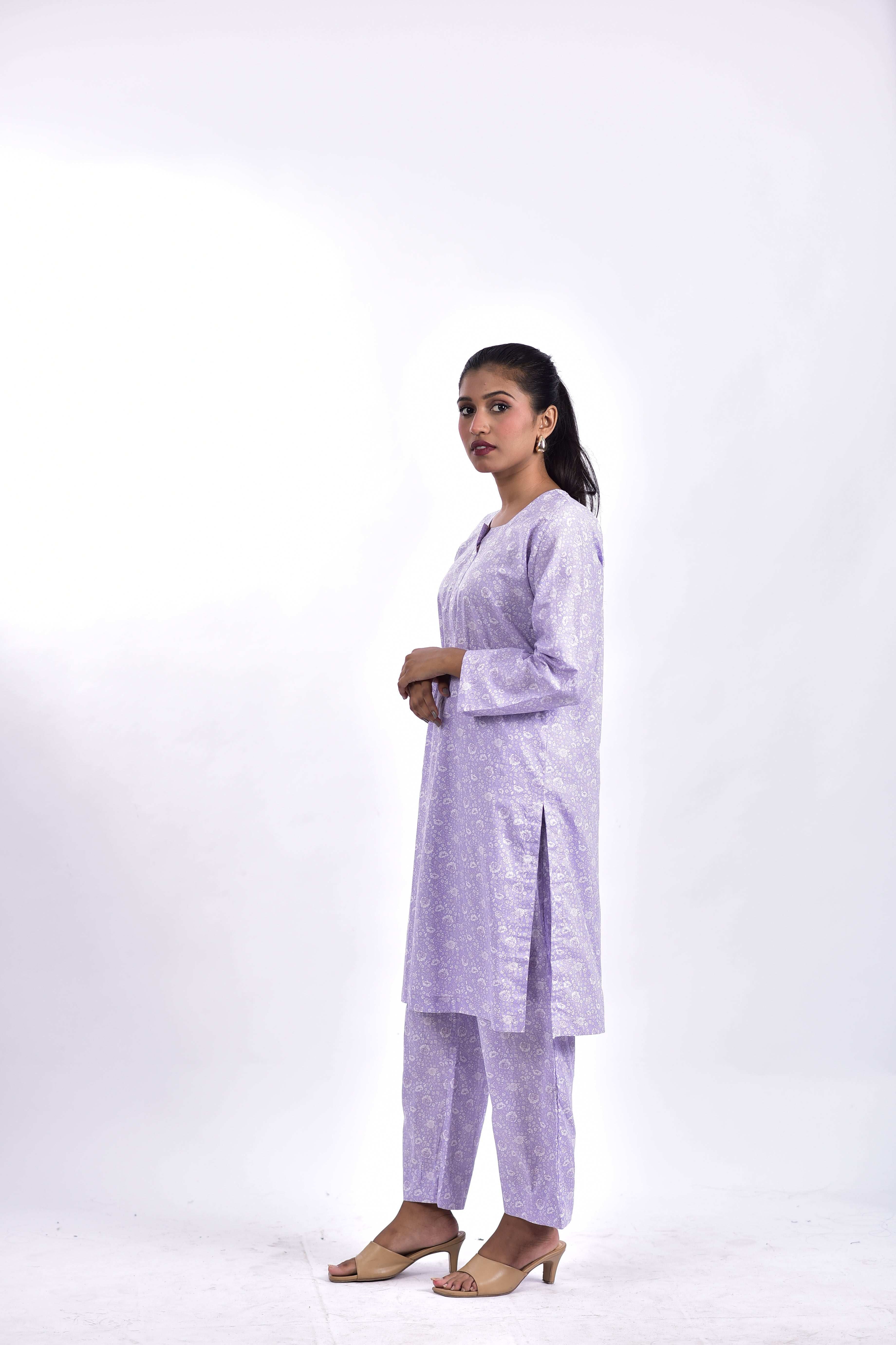 stitched lawn cotten shirt +Bottom