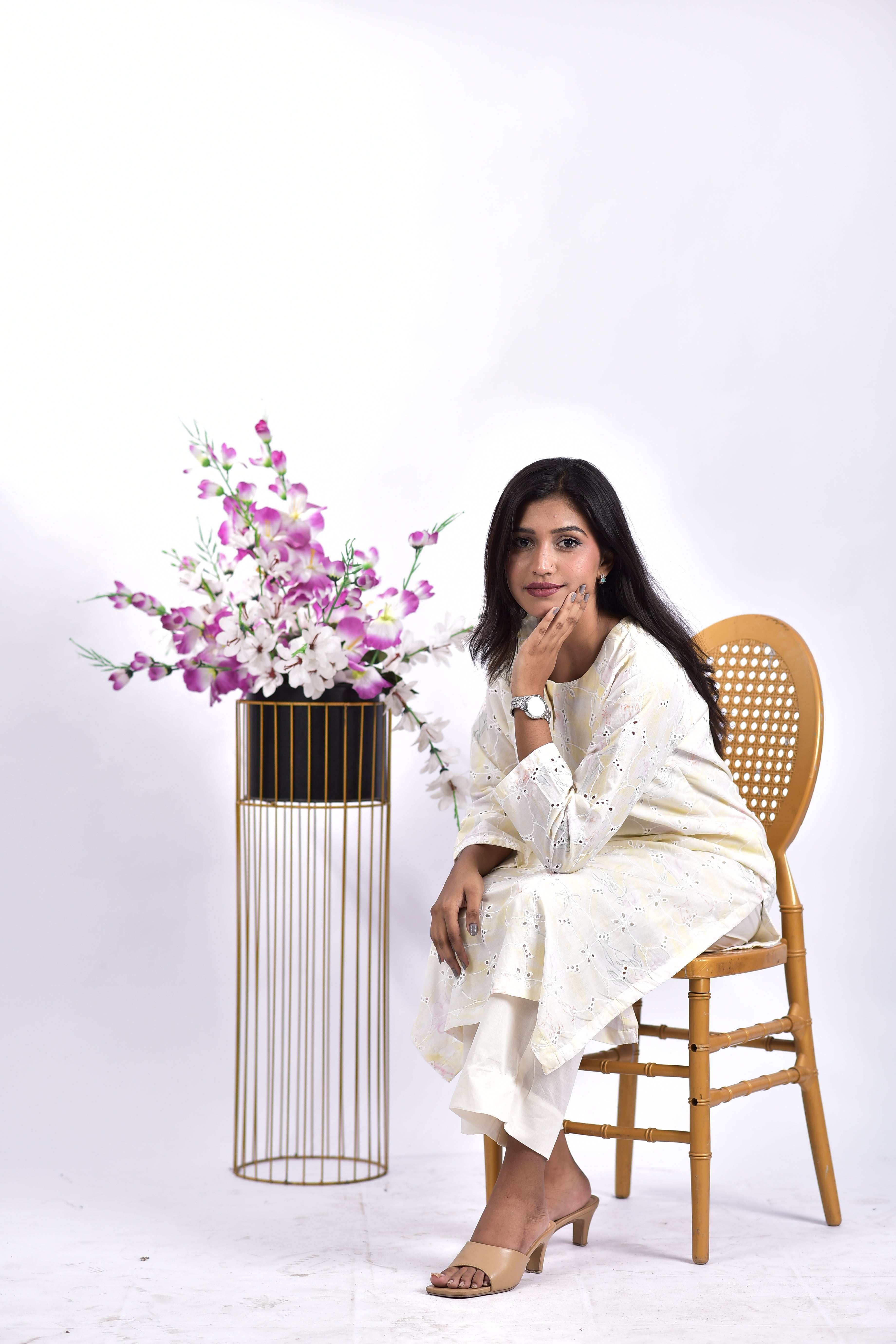 Stitched Lawn Embroidered Shirt+Bottom