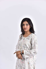 Stitched Lawn Embroidered Shirt + Bottom
