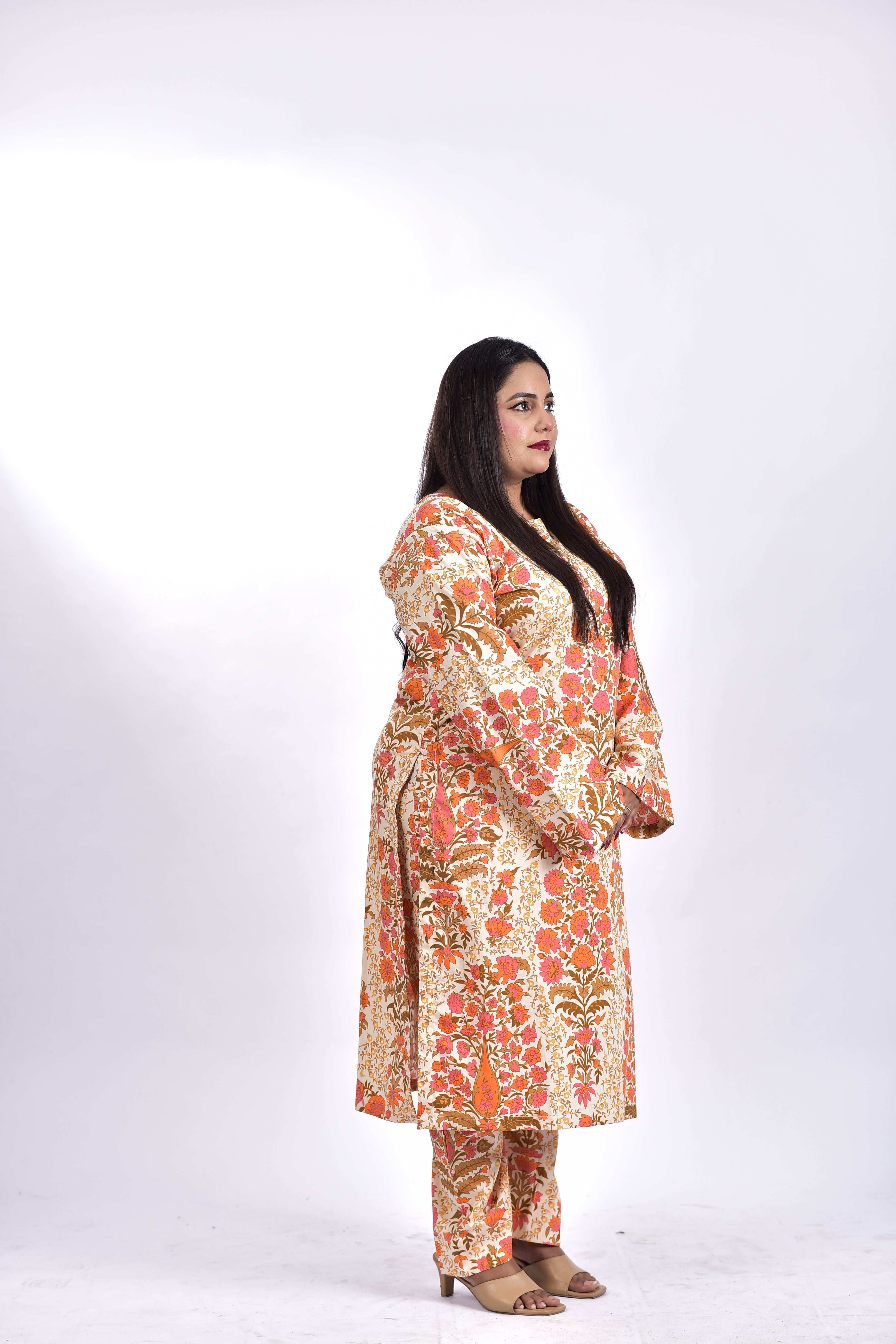 Lawn Cotton long shirt+Bottom