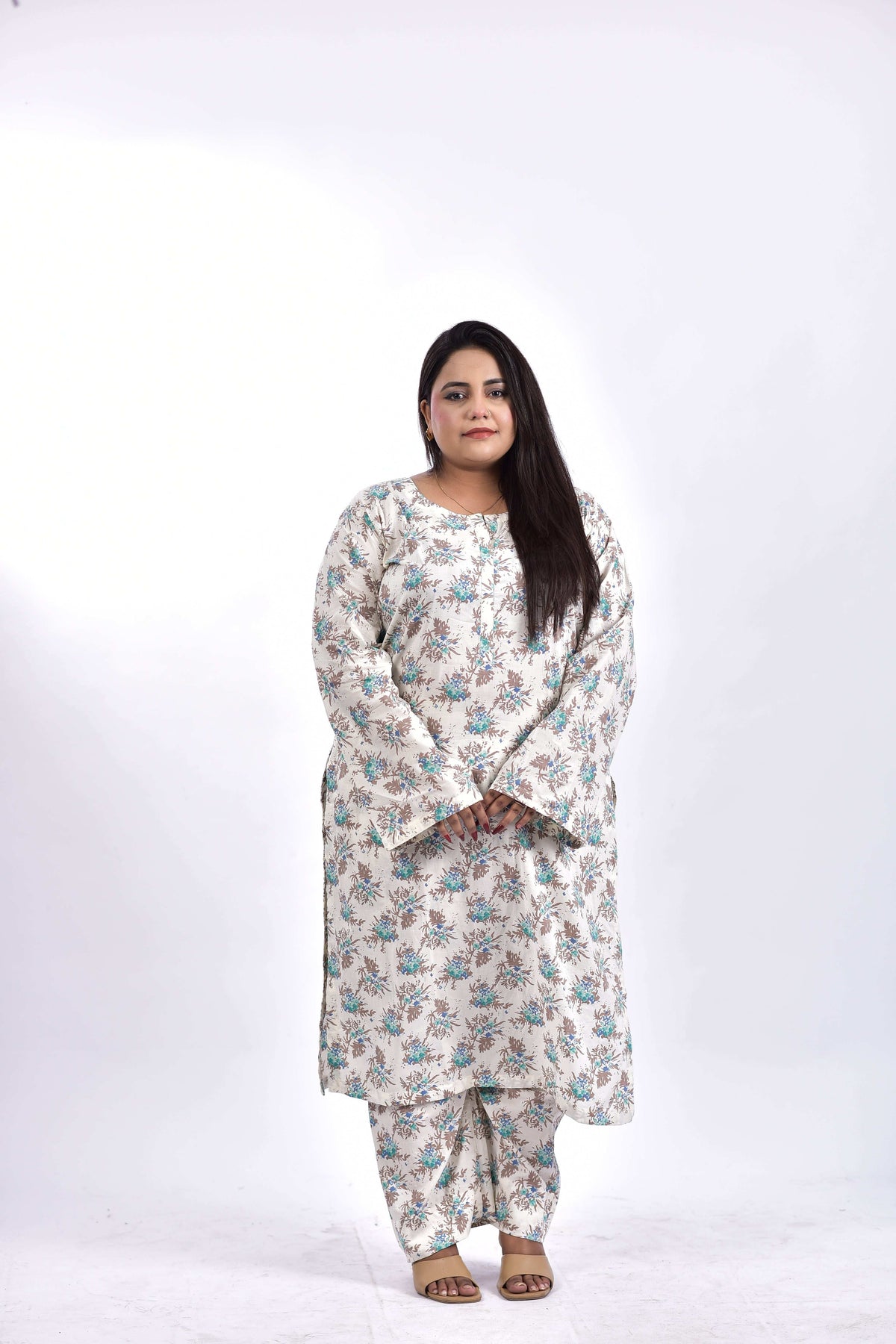 Lawn Cotton Long shirt+Bottom