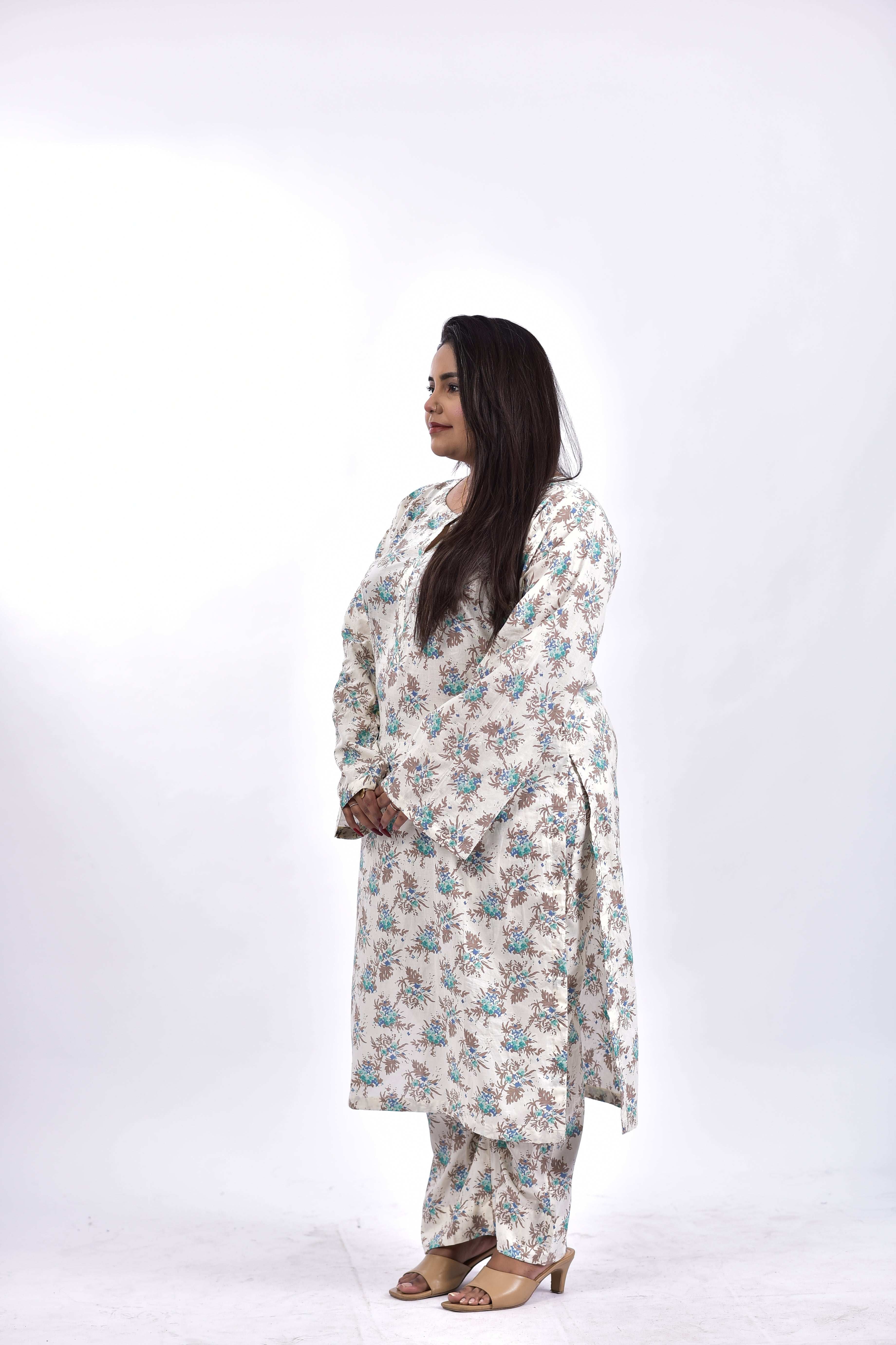 Lawn Cotton Long shirt+Bottom