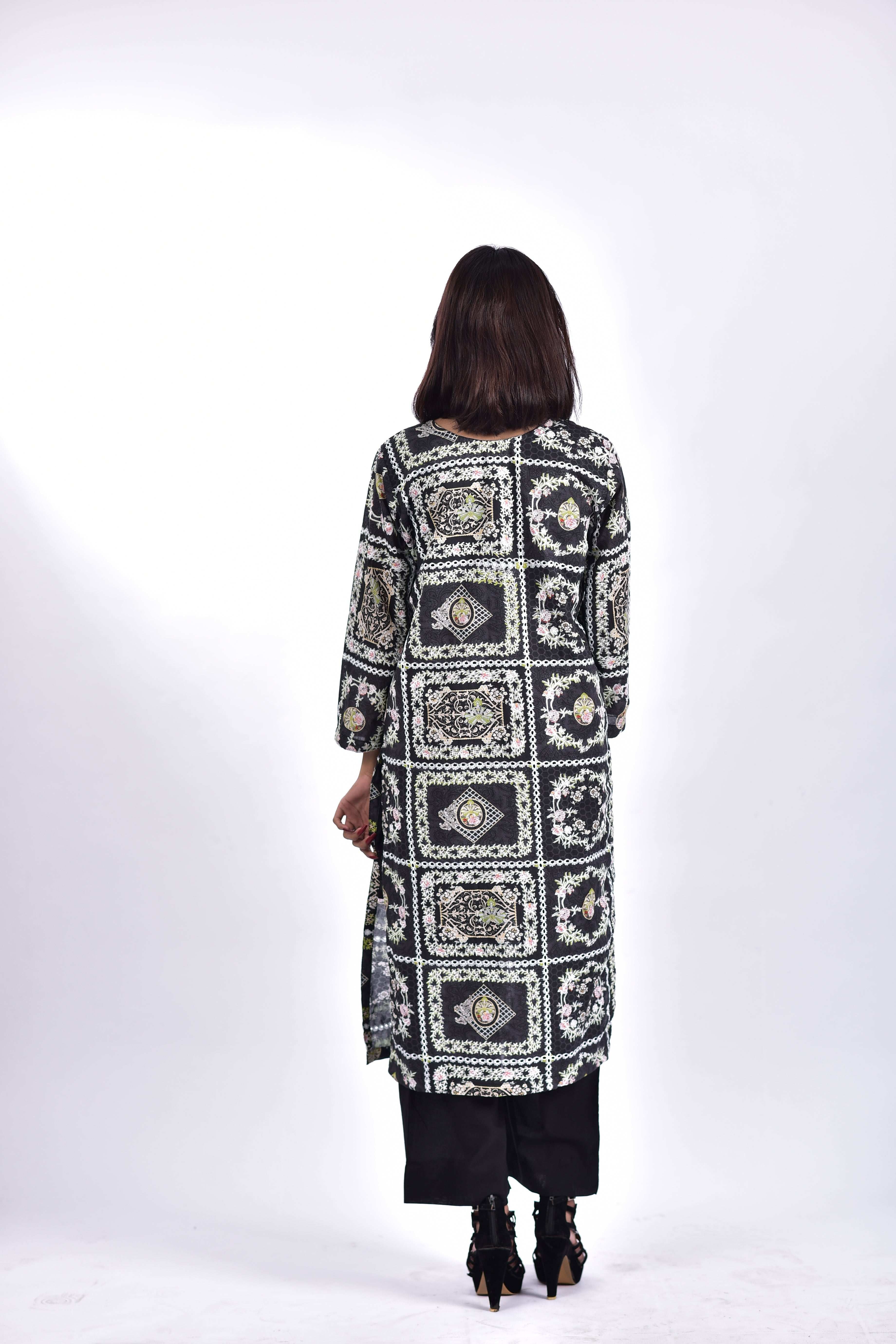 Stitched Lawn Embroidered Shirt +Bottom