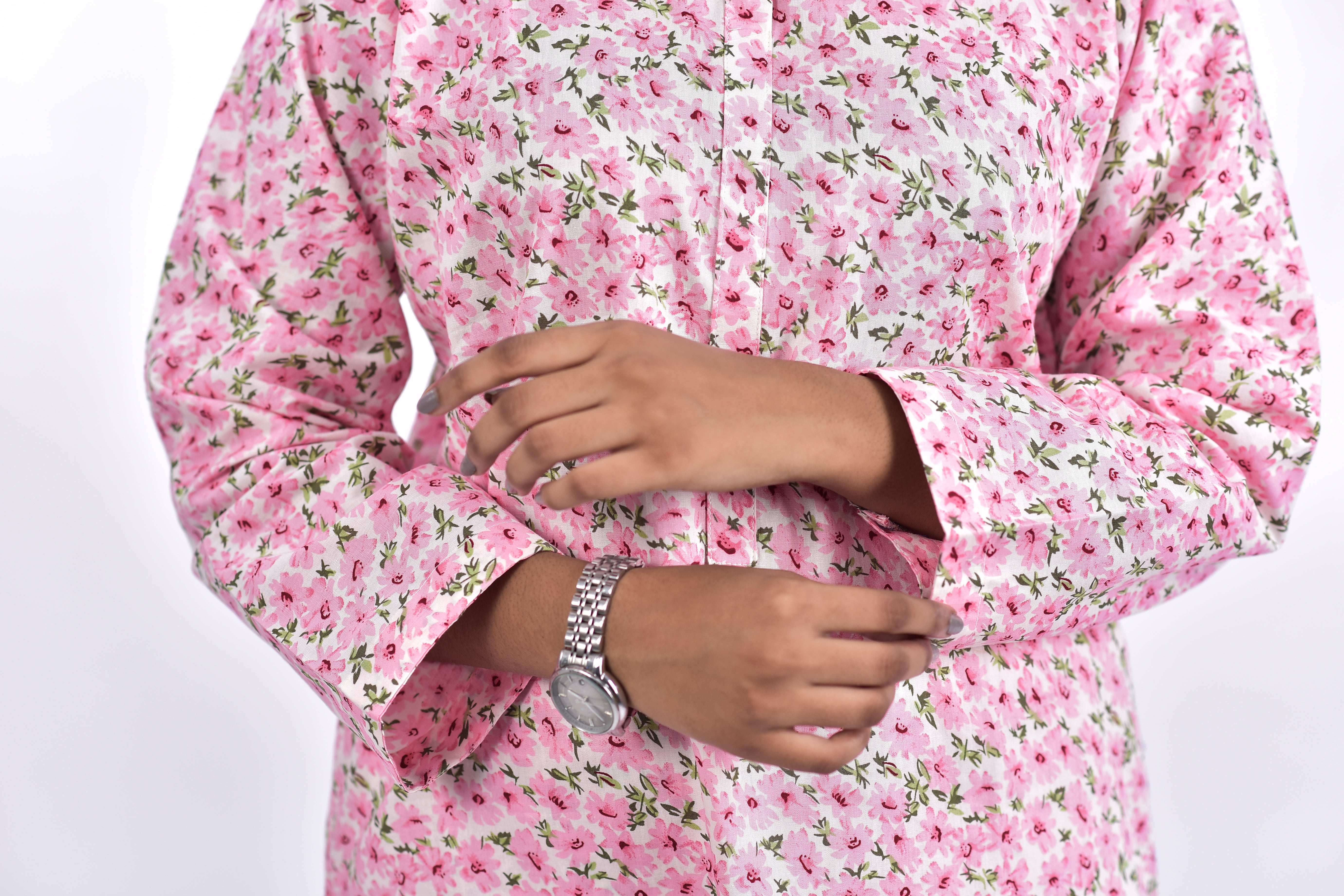 stitched lawn cotten shirt +Bottom