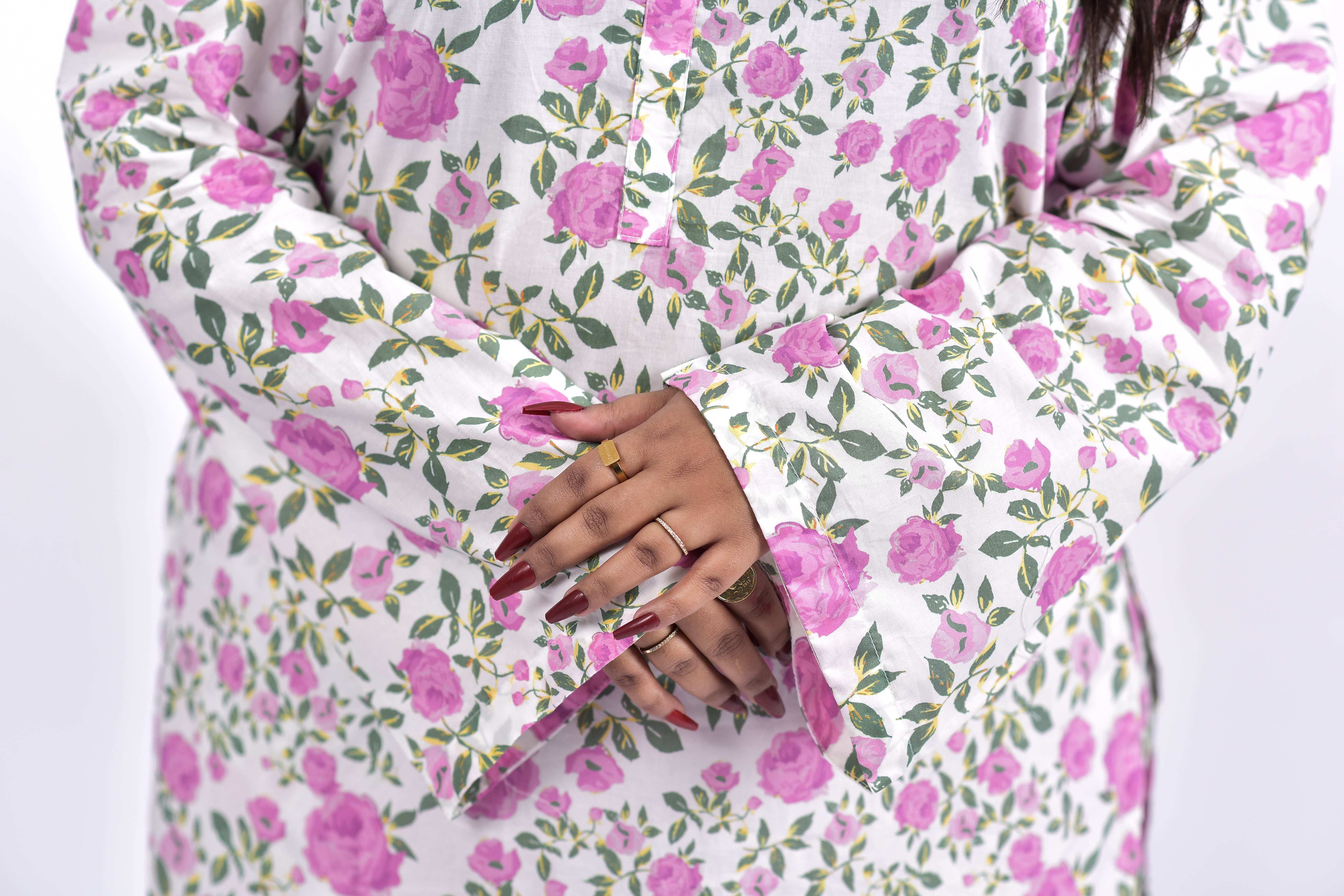 Lawn Cotton Long Shirt+Bottom