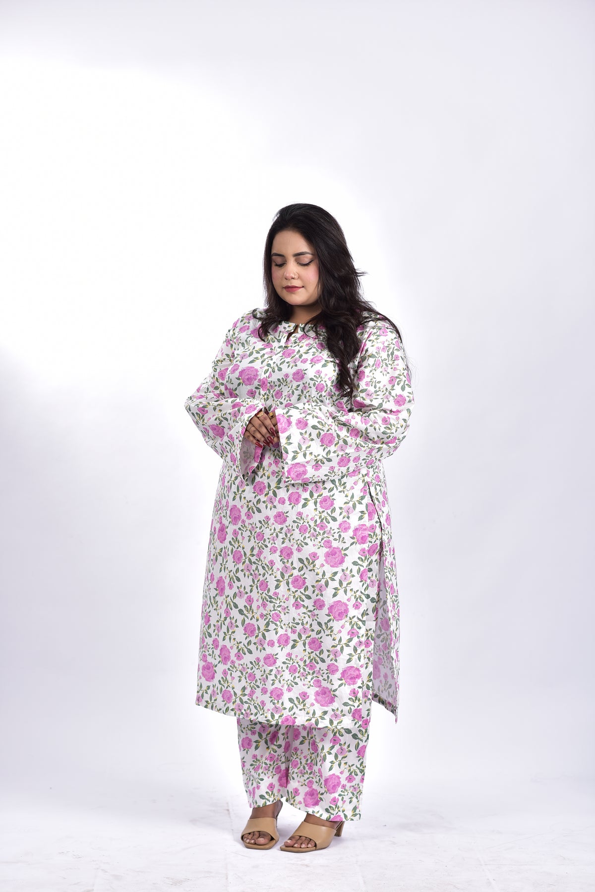 Lawn Cotton Long Shirt+Bottom