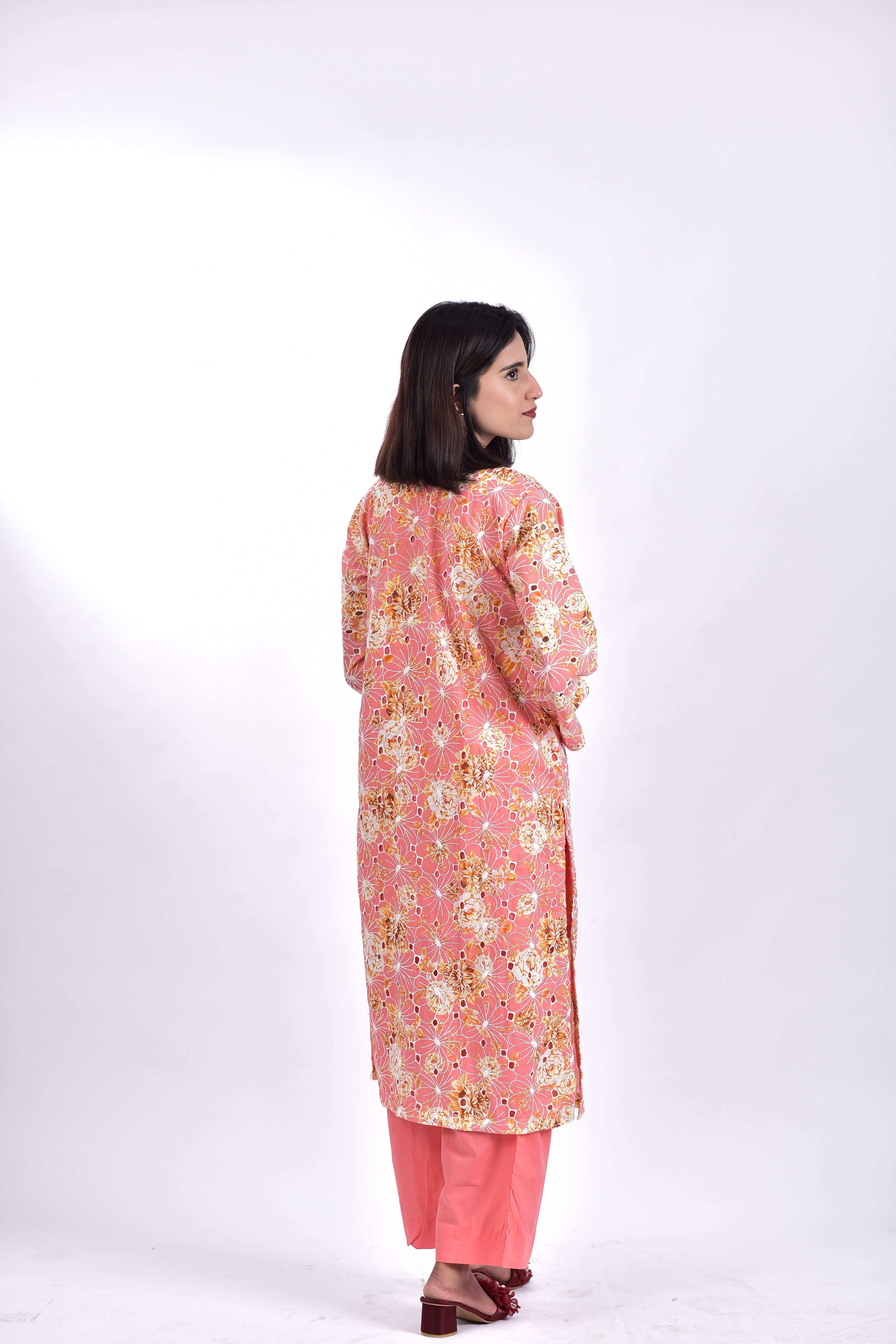 Stitched Lawn Embroidered Shirt +Bottom